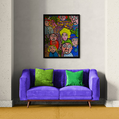 A VERY NICE SWELL!! PARTY - Original acrylic on canvas, 90 x 110 cm
